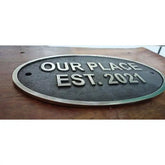Buy Address Brass Plaque | Oval Shape - Black finish